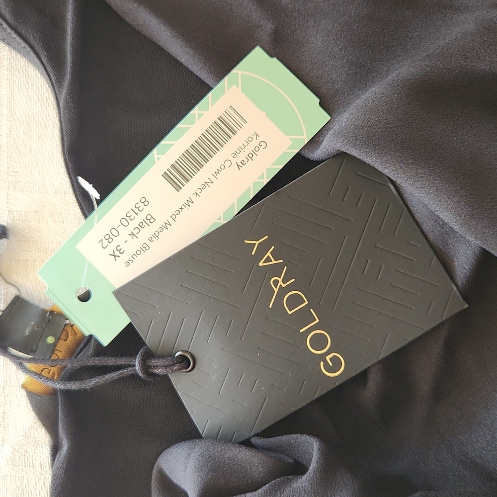 NWT Goldray 3X Black Top - Picture 4 of 7